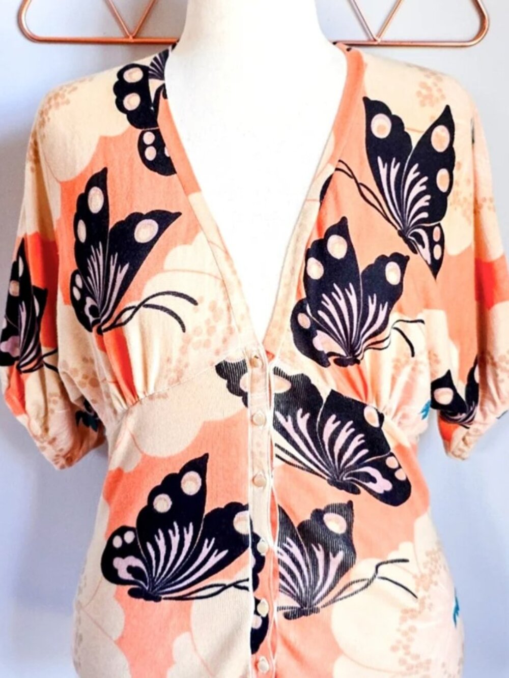 Vintage Lucky Brand Butterfly Carrdigan L